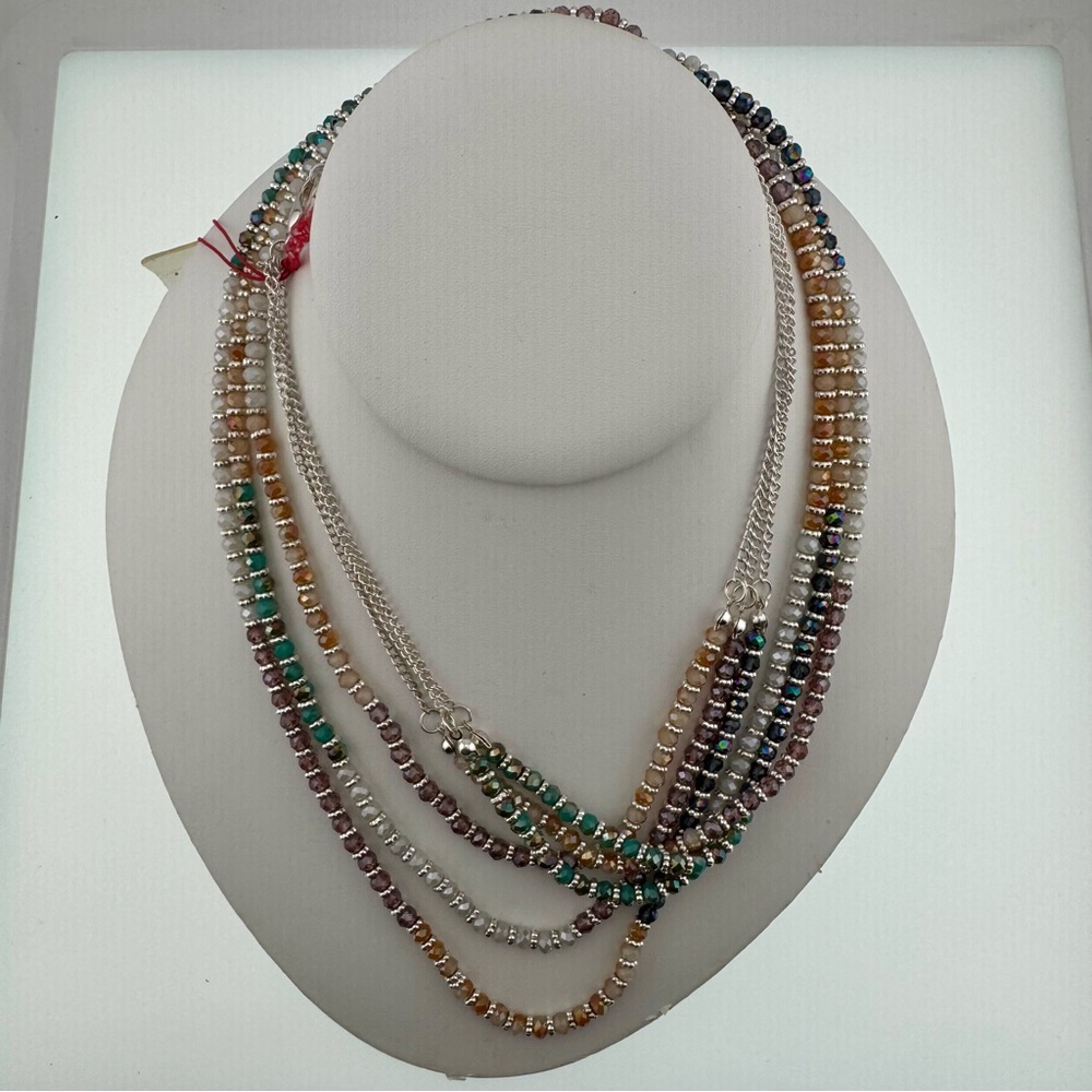 Towne & Reese Colorful Glass Beaded Long Necklace